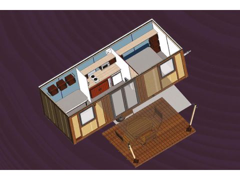 Tent van canvas en hout 4 personen - Mobilodge