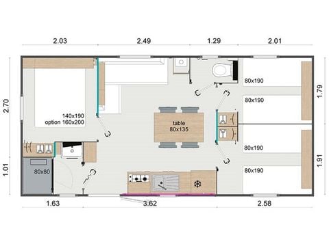 Mobile home 6 persons - Large Space