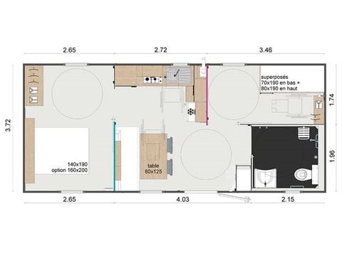 BUNGALOW 4 personnes - PMR