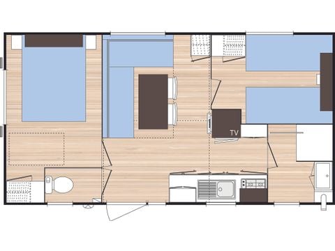 BUNGALOW 4 personnes -  2 Chambres+ avec CLIM en DIMANCHE (Juillet/Août)