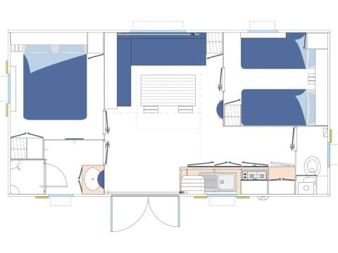 MOBILHOME 6 personas - DORDOGNE (con aire acondicionado)