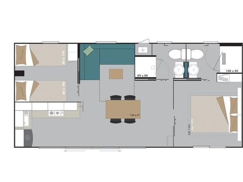 MOBILHOME 4 personas - Jardín Ciclamino