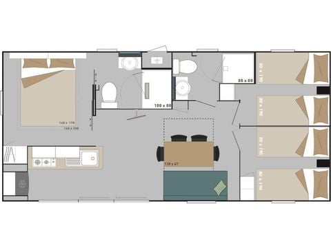Stacaravan 6 personen - Ortensia Tuin