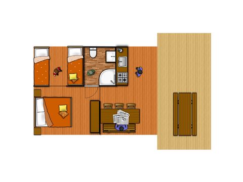 TENTE TOILE ET BOIS 6 personnes - Maxi Tente Safari Super Confort