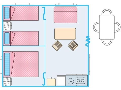 Tienda 5 personas - ALOJAMIENTO ESTÁNDAR (SIN INSTALACIONES SANITARIAS)