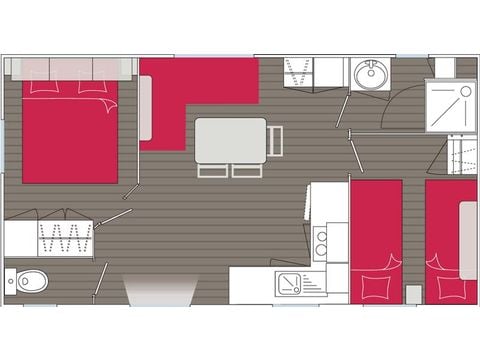 Mobile home 4 persons - LOUISIANE 2 bedrooms (TV, dishwasher)