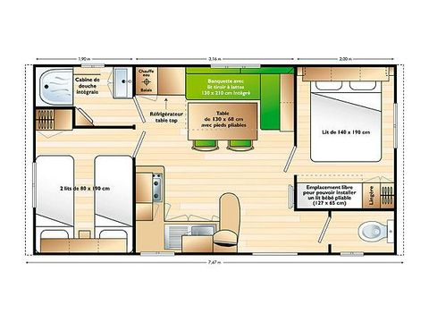 MOBILHOME 6 personas - 4/6 personas- 2 dormitorios