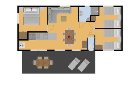 Stacaravan 6 personen - Gesplitst