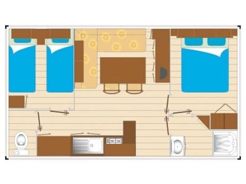 Mobilhome 6 personas - Evasión para 6 personas 2 dormitorios 23m² sala de estar