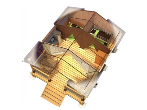 BUNGALOW DE LONA 5 personas - 2 habitaciones 30m² - sin baño