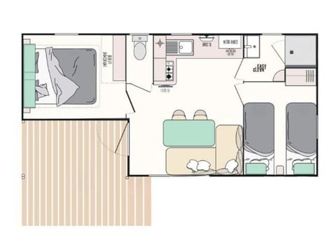 Mobile home 6 persons - 2 Bedrooms - Evasion - TV