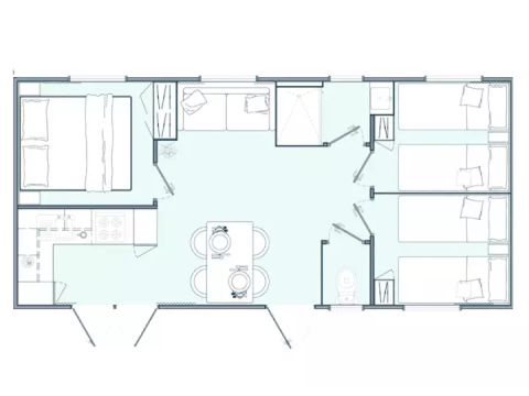 MOBILHOME 6 personas - Mobile Home 4 Habitaciones 6 Personas Aire Acondicionado + TV