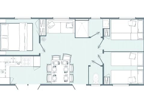 Stacaravan 6 personen - 3 Slaapkamers - Vrije tijd - TV - CLIM