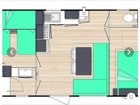 MOBILHOME 4 personas - Le Chêne (2 habitaciones) Llegada domingo - FRENTE AL RÍO - Gran terraza - TV - Wifi gratuito* - Aparcamiento gratuito