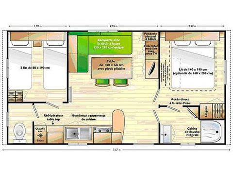 CASA MOBILE 5 persone - Super Mercure 30m² - 2 camere con terrazza coperta