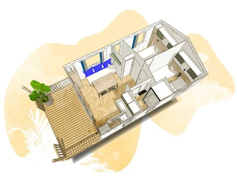 Stacaravan 4 personen - Comfort (2 sl.k.)