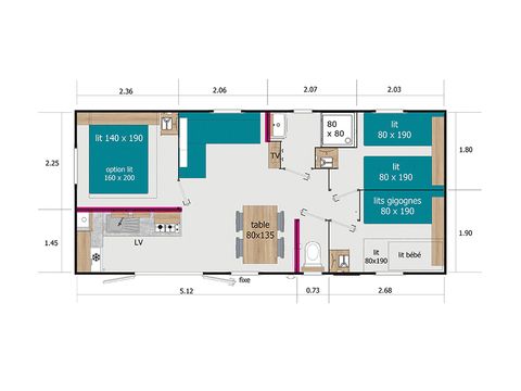 Mobile home 6 persons - TV