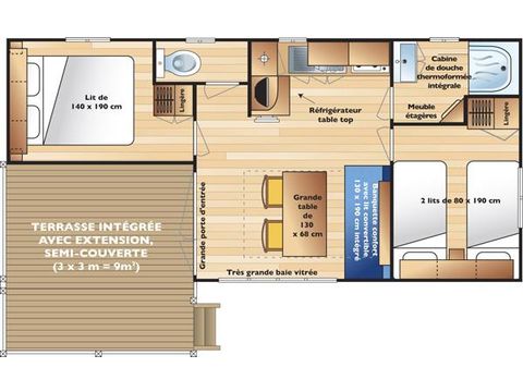 Mobilheim 6 Personen - Komfort
