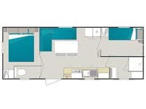 Mobilheim 3 Personen - Komfort 2 Zimmer