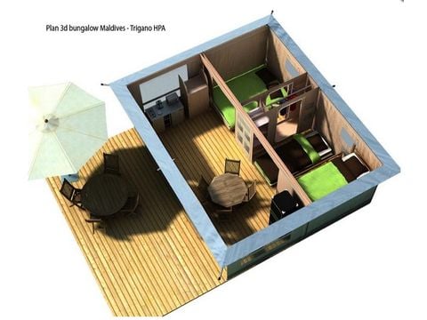 SafariZelt 5 Personen - Lodge-Zelt 2 Zimmer