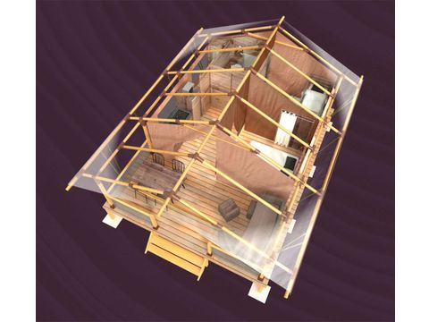 TIENDA DE LONA Y MADERA 5 personas - Tente Kalahari