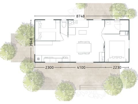 MOBILE HOME 4 people - Privilège 2Ch / 4P-Bis -TV + Air Conditioning****