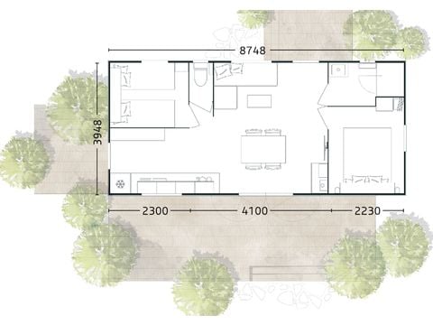 Stacaravan 4 personen - Privilège 2K / 4P-Bis -TV + Airconditioning****