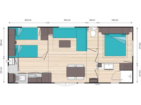 Mobile home 4 persons - Mobil-home Standard 23m² 2 bedrooms 4 pers