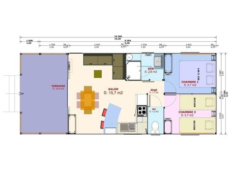 LODGE 4 persone - Cabane lodge Sweet Flower Confort + 32m² 2 camere da letto 4 pers.