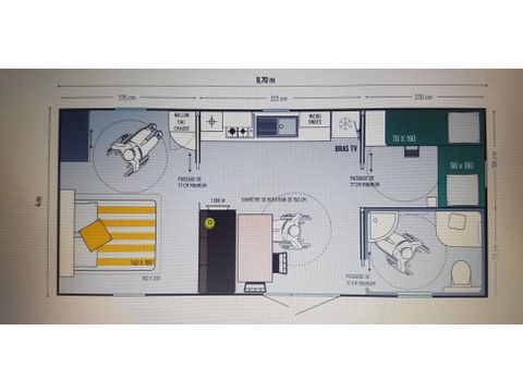 Mobile home 4 persons - Comfort Mobile-home 34m² + TV + CLIM 2 bedrooms - PMR 4 pers