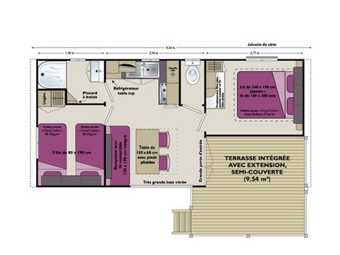 CASA MOBILE 4 persone - Casa mobile Essentiel - 26m² - 2 camere da letto