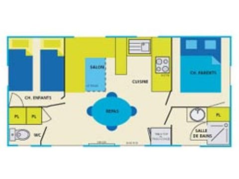 BUNGALOW 5 personnes - Cottage Confort 5 pers 2 ch