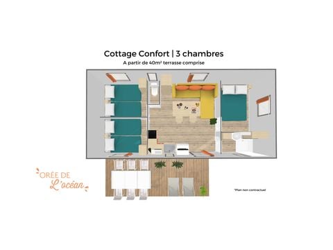 Mobilhome 6 personnes - CONFORT 3 chambres