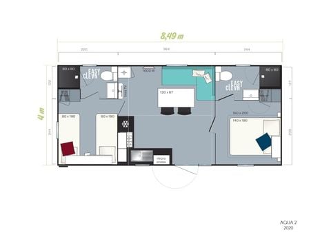 BUNGALOW 5 personnes -  MOBIL DU PRE (PREMIUM)