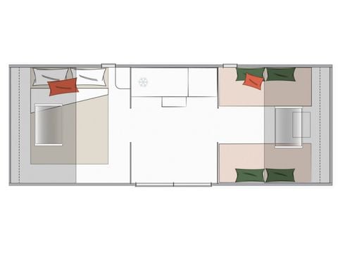 Bungalowtent 4 personen - COCO ZWEEUWTENT (Zonder sanitair) (EDEN)