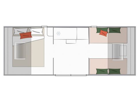 Bungalowzelt 4 Personen - ZELT COCO SWEET (Ohne Sanitäranlagen) (EDEN)