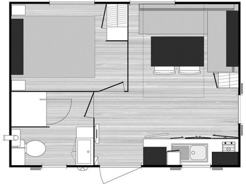 MOBILE HOME 2 people - A - Mobile-home 1 bdrm. Confort - SATURDAY 2 pers.