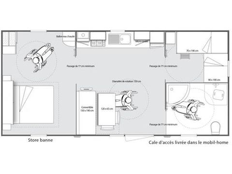 Mobilheim 4 Personen - D - Mobile Home 2 Zi. PMR Premium - SAMEDI 4 pers.