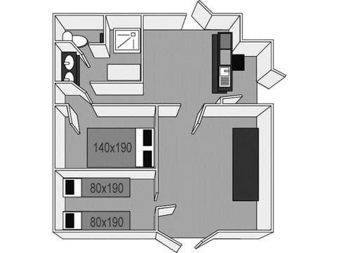 Gîte 5 personnes - N - Gîte Famille 2 ch. Confort - SAMEDI 5/6 pers.