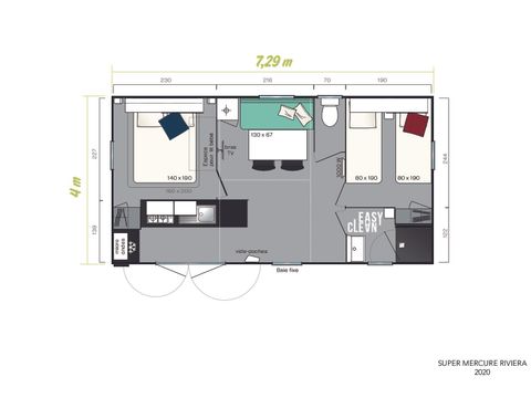 MOBILHOME 6 personnes - Confort 26 m² - 2 chambres