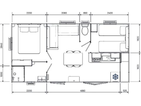 MOBILE HOME 4 people - Premium 30m² - 2 bedrooms + private spa