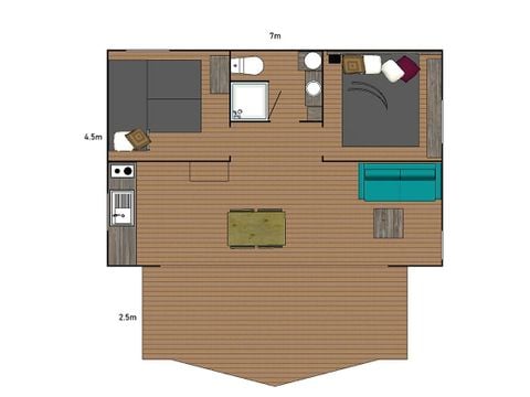 Tente en toile et en bois 5 personnes - Lodge Cotton Premium - 2 chambres + Spa privatif