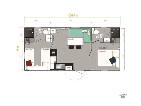 CASA MOBILE 4 persone - Premium 34 m² - 2 camere da letto
