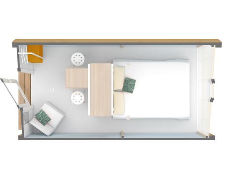 UNIEKE ACCOMMODATIE 2 personen - Coco Sweet 1 kamer zonder sanitair (sanitair camping delen) 2 pers