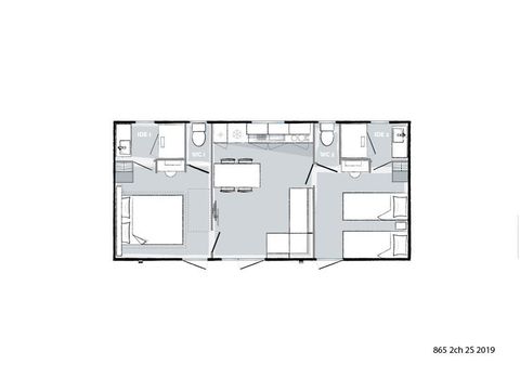 BUNGALOW 6 personnes - Mobilhome 4/6 personnes 2 chambres 2 SDB PREMIUM TV CLIMATISATION LAVE VAISSELLE 6 pers