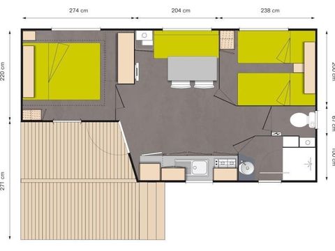 MOBILHOME 4 personas - CONFORT