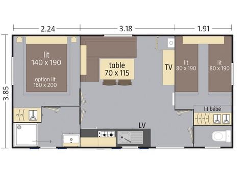 Mobilhome 4 personnes - 4 pers clim