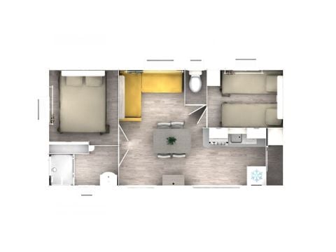 Mobile home 4 persons - Premium Cottage 2 bedrooms + TV + Terrace