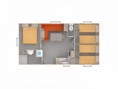 Mobile home 6 persons - Cottage Premium 3 bedrooms + TV + Terrace