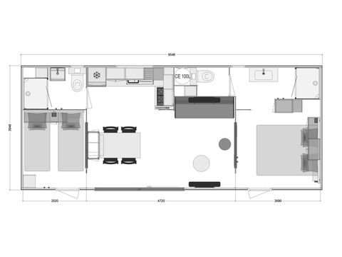 Mobile home 4 persons - Mobile home Atlantique - 36m² - 2 bedrooms